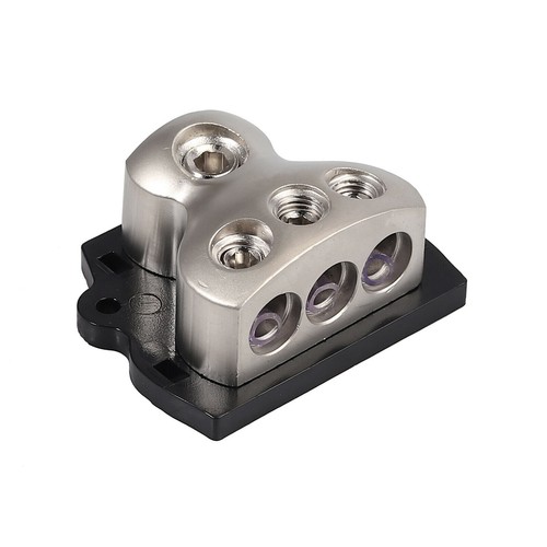 2PCS 3-Way Distribution Block Car Audio Power Splitter 0AWG In 3x4 Gauge Out - Picture 7 of 11