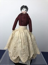 8.5  Antique Porcelain German China Head Hertwig Doll Appears Original A