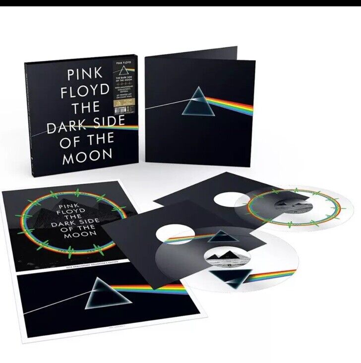 PINK FLOYD THE DARK SIDE OF THE MOON 50TH ANNIVERSARY UV CLEAR VINYL 2LP NEW
