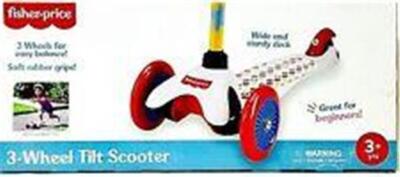 New Kids Fisher Price 3 Wheel Tilt Scooter Preschool Ages 3+ Easy Balance Grips