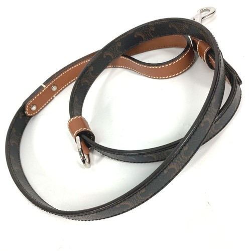 CELINE 4M1582EAV.04LI Triomphe Dog leash dog pet dog Lead Leather/Canvas Brown - Picture 5 of 8
