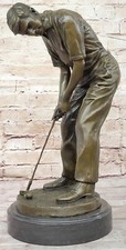 Male Golfer Golf Club Pro Shop PGA Masters Trophy Award Art Bronze Marble Decor