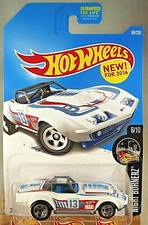 2016 Hot Wheels #86 Night Burnerz 6/10 '69 CORVETTE RACER White w/Chrome 5 Spoke