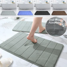 Memory Foam Bath Mat Ultra Soft Bathroom Mat Extra Water Absorbent Mats Non Slip