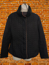 MONSOON BLACK QUILTED JACKET COAT SIZE UK 16 WOMENS LIGHTWEIGHT SHAWL COLLAR ZIP