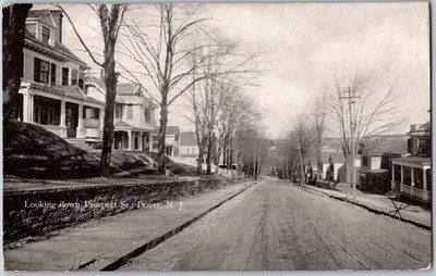 Antique Postcard Looking Down Prospect Street, Dover, NJ New Jersey 1913 Millar