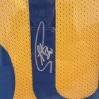 Framed Autographed/Signed Stephen Steph Curry 33x42 Yellow Jersey JSA COA — photo 4