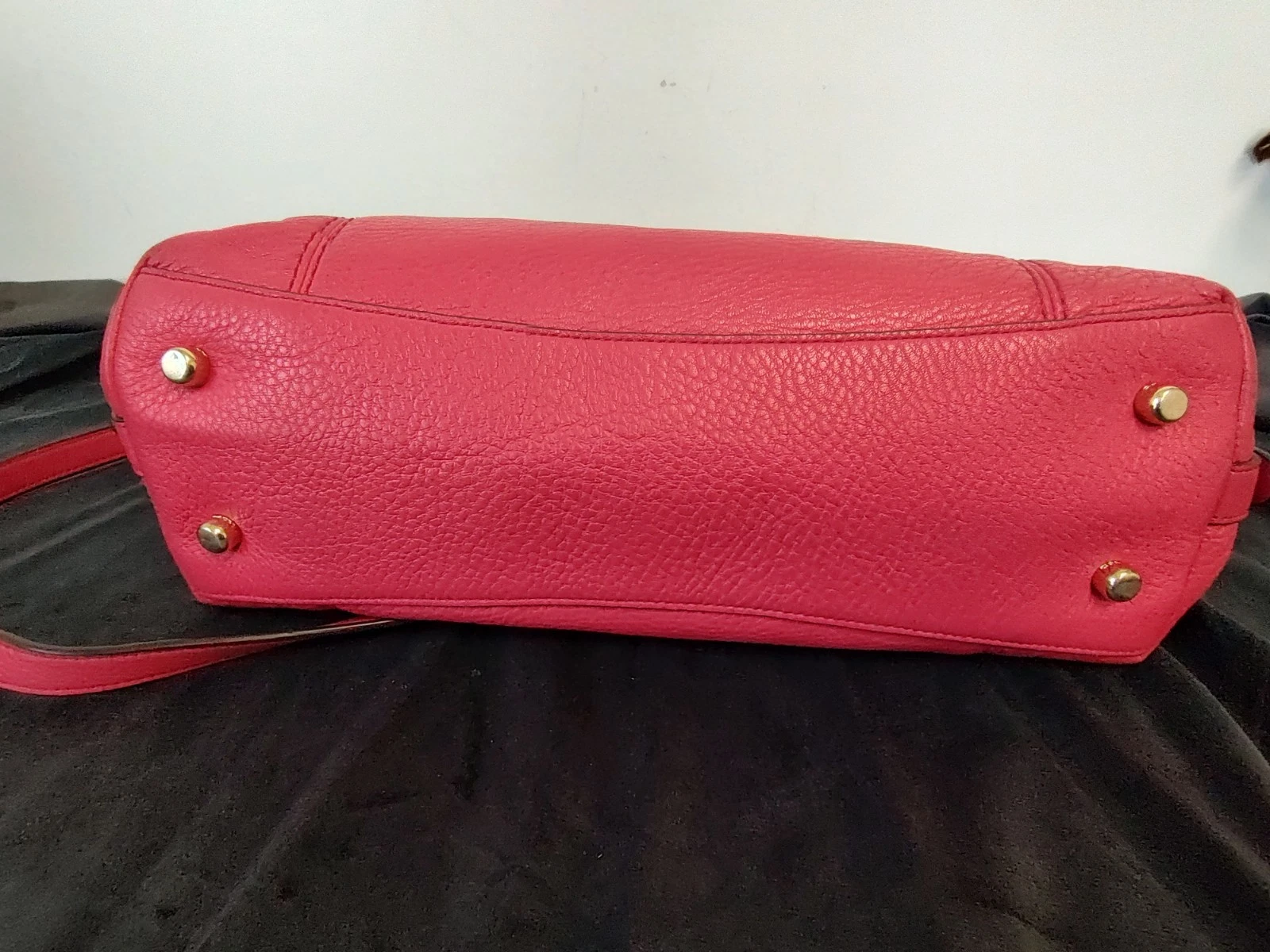 Borsa Coach Lenox pelle ciottolata rosa caldo tracolla F59325 manici superiori