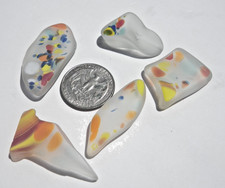 Sea Glass, Collection of Multi Color Red Orange Green Blue Yellow Spots
