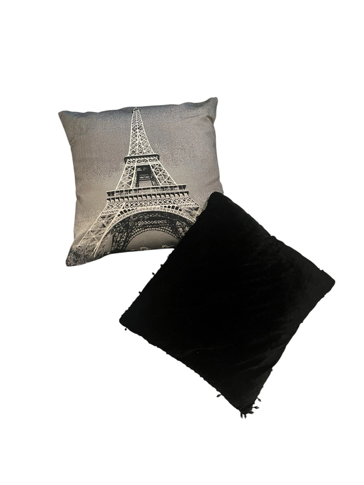 Paris Eiffel Tower Black Velvet Beaded Decorative Accent Throw Pillow Lot
Opens in a new window or t