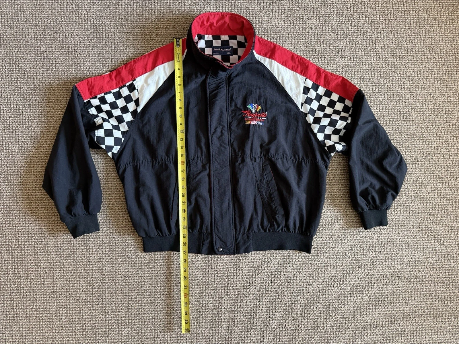 VTG 90’s NASCAR Raybestos Motorsport Racing Jacket XXL Swingster Nylon Checkered - product detail image 9