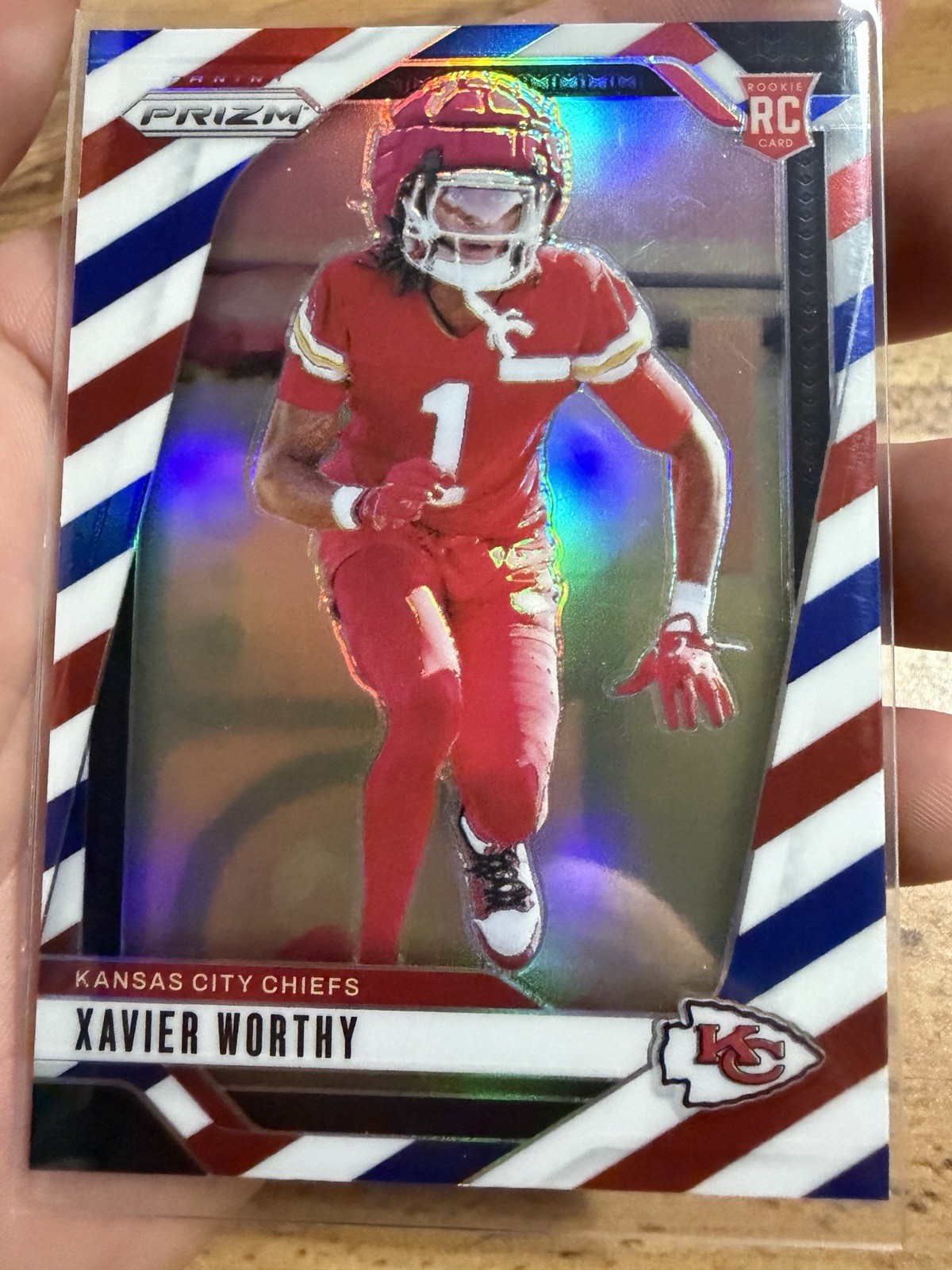 Xavier Worthy [Red White Blue] #399 2024 Panini Prizm (RC)
