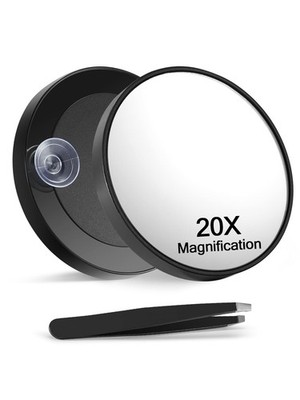 Macaki 20X Magnifying Mirror with 2 Suction Cups, 3.5 inches Magnified Makeup...