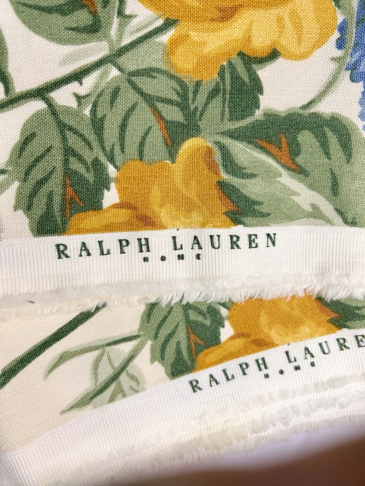 RARO Vintage Ralph Lauren Hogar Tela Floral 6 Yardas 56" Ancho NUEVO Foto 4 de 4