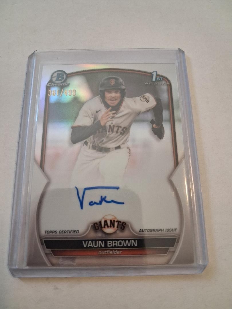 2023 Bowman Vaun Brown Chrome Auto Refractor 1st Prospect #/499 Giants