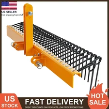 3 Point 72" Pine Straw Rake Landscape Rake for Cat0 & Cat1 Tractor Attachment