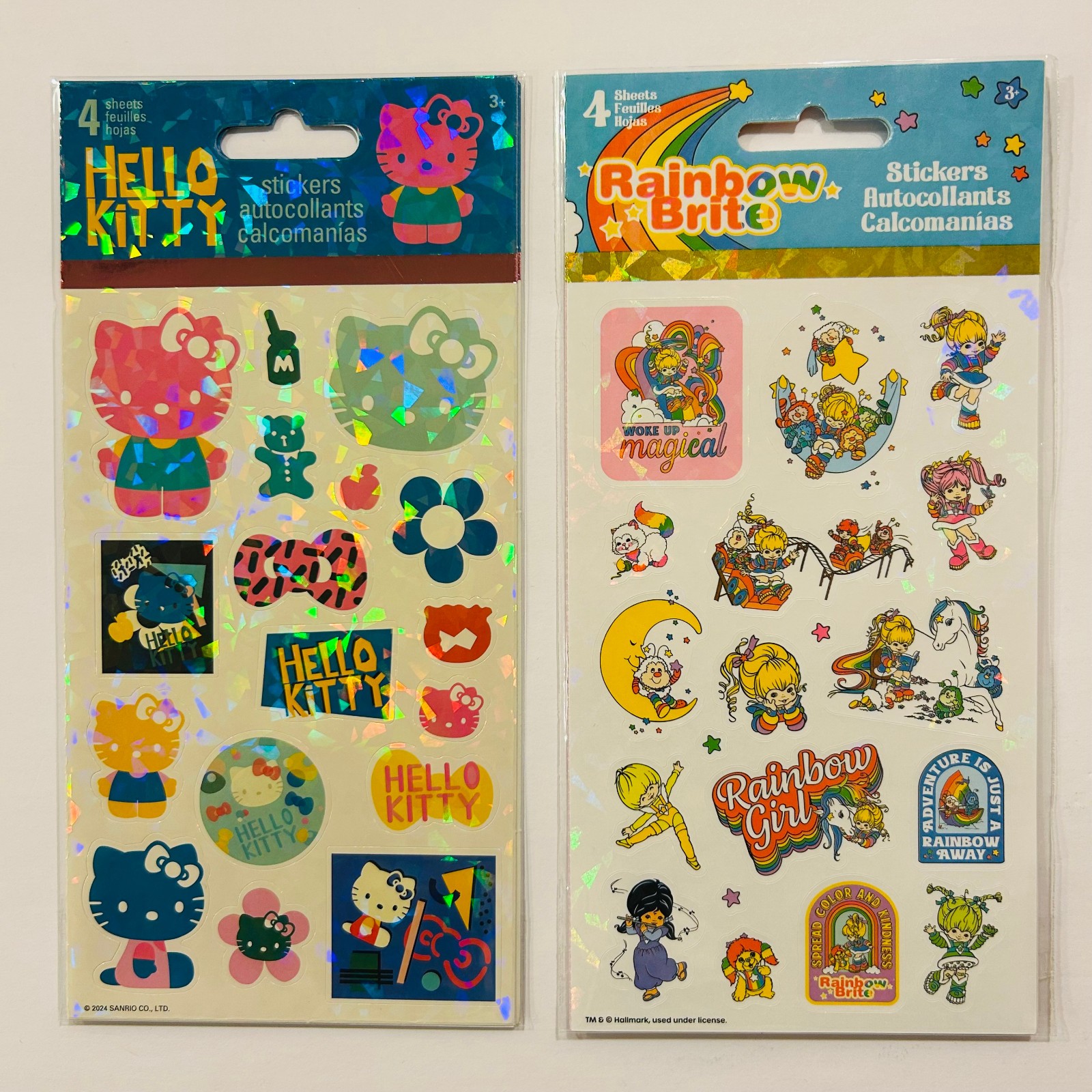 HELLO KITTY + RAINBOW BRITE Stickers Rainbow Girl Woke Up Magical 2pk Sandylion