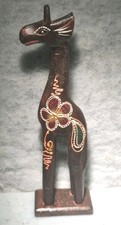 Wooden GIRAFFE Hand Carved Statue Ornament Indonesia Vintage 26cm