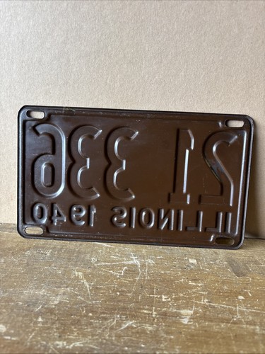 vintage 1940 illinois license Plate 21 336 - Picture 4 of 8