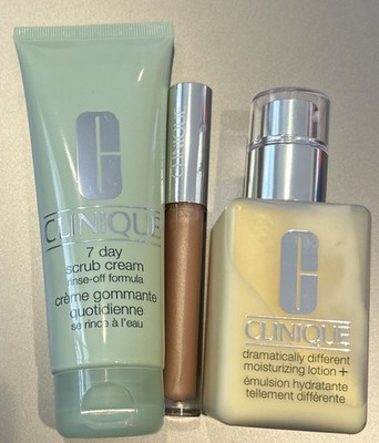 Clinique Dramatically Different Moisturizing Lotion 4.2 oz 7day Scrub + Airkiss