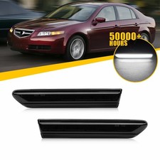 Driver Passenger Side Marker Lights Smoked Lens White LED For 2004-08 Acura TL C