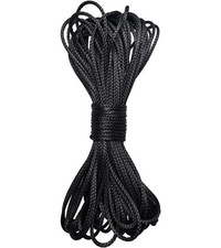 12 Strand Braided Rope 3mm 700kg Fracture Strain 65 Feet Black Camping