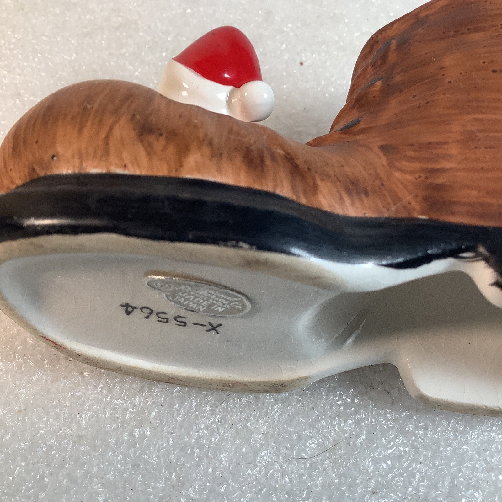 Vintage Napco Ceramic Christmas Boot Red Candle Holder Santa & Reindeer MCM