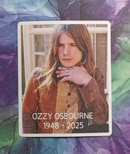 Handmade "OZZY OSBOURNE" RIP sticker 2.6 by 3.2 SEE DESCRIPTION