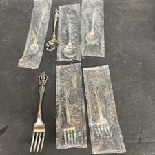Vintage lot of 7 Oneida Community pierced baby Silverplate Fork Spoon