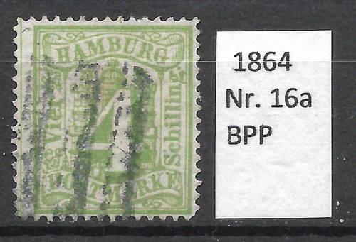 Hamburg 1864 Mi. Nr. 16a gest. 4 Schilling fein gepr. Pfenninger
