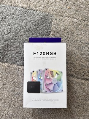 NZXT F120 RGB RF-R12TF-W1 3 Pack Fans White + RGB Controller