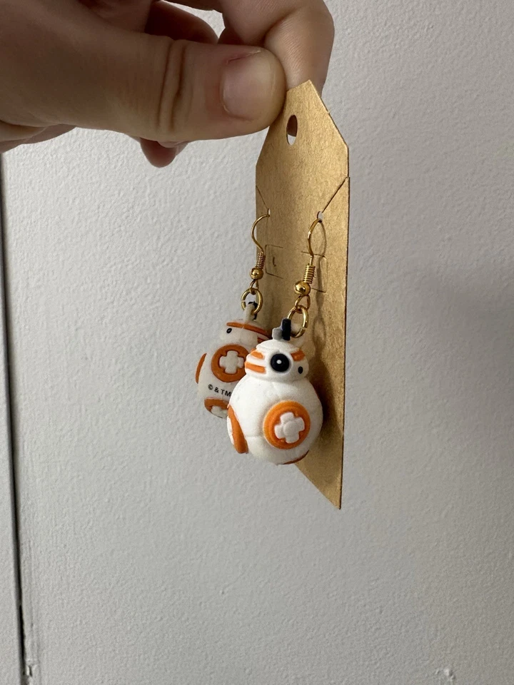 Star Wars BB-8 Droide 3D Pendientes Goma Secuela Trilogía Disney Lucasfilm NUEVO Foto 2 de 4