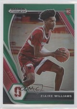 2021-22 Panini Prizm Draft Picks Variation Green Prizm Ziaire Williams #15 fm0