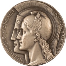 1946 FRANCE .95 SILVER CONSEIL DELA REP MEDAL 50MM 65.5GR - HIGH RELIEF PRETTY!