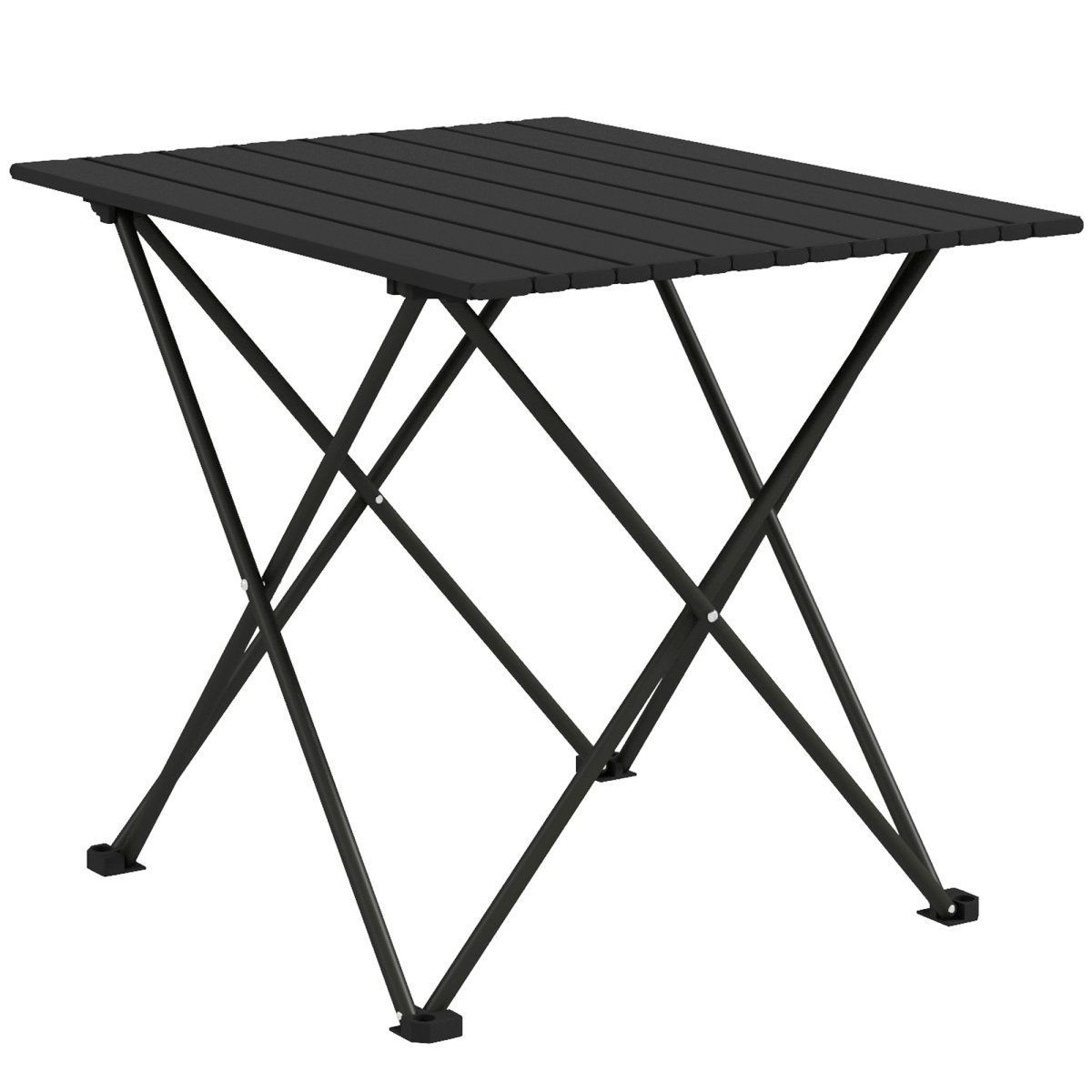 Outsunny Folding Camping Table for Outdoor Camping Picnic Hiking - Black