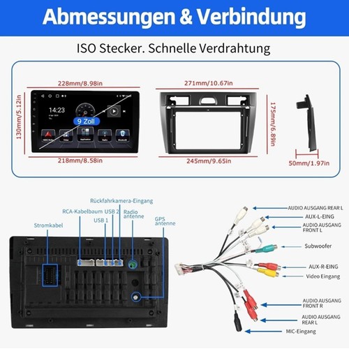 Android 14 Autoradio GPS Navi WIFI RDS Carplay Für Ford Fiesta MK5 VI 2002-2008 - Bild 9 von 11