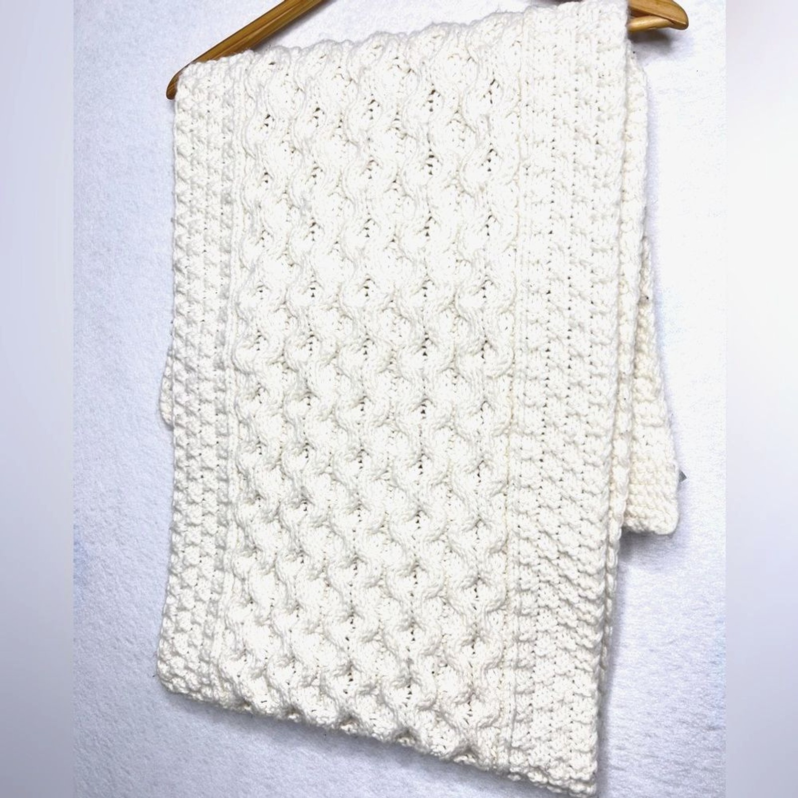 Jingles & Joy White Christmas cable knit Festive Holiday Table Runner 14”X 72”