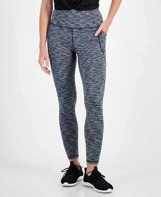 ID Ideology Women's Compression Tonal-Space-Dye 7/8 Leggings, Black Htr, 2X