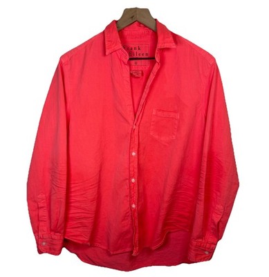 Frank & Eileen Relaxed Fit Button Up Eileen Shirt Hot Pink Size M 100% Cotton