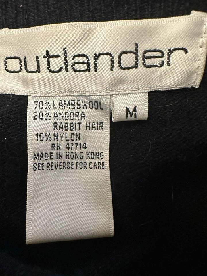 Suéter De Colección Outlander Años 80 Para Mujer Negro Lujo Perla/Estrás Bling Cordero M Foto 2 de 4