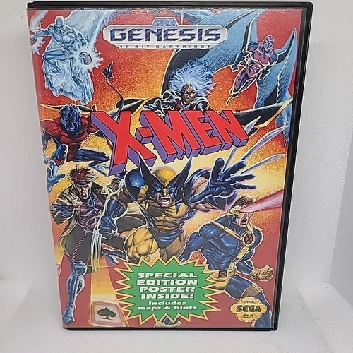X-Men (Sega Genesis, 1993) Complete In Box W/ Poster Marvel Comics Superhero