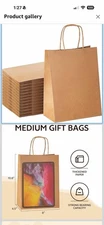 Lot of 80 8x4.25 x 10.5 Brown Kraft Paper Gift Bags with Handles FREE SHIPPING
