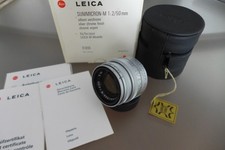Leica 50mm f/2 Summicron M Lens V.5. Boxed with Pouch