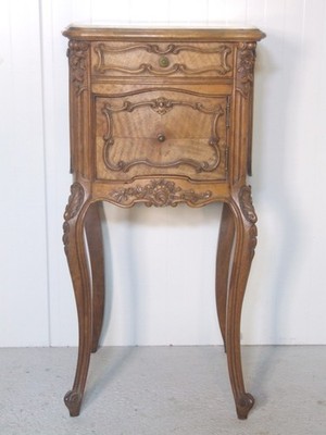 KM 564 Rarität Antiker Nachttisch Nussbaum Marmor   Frankreich um 1900