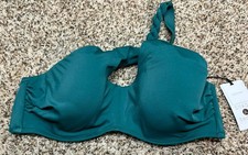 Shade  Shore Green 1 Shoulder Bikini Top. Lightly Lined. Size: 34 B.