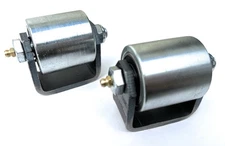 2 Pack Weld-On Skid Wheels 2” Steel Trailer Rollers for RV, Boat,Utility Trailer