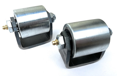 2 Pack Weld-On Skid Wheels 2  Steel Trailer Rollers for RV, Boat,Utility Trailer