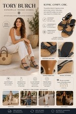 Tory Burch Espadrille Wedge Sandal Size 7.5