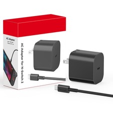 60W Charger for Nintendo Switch 2, 20V 3A AC Adapter with 5ft Cable