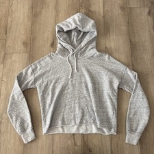 Abercrombie  Fitch Crop Hoodie Sweatshirt Womens Medium Gray Streetwear Casual
